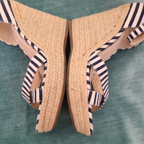 Nine West Nautical Stripe High Wedge Ankle Strap - Picture 7 of 9